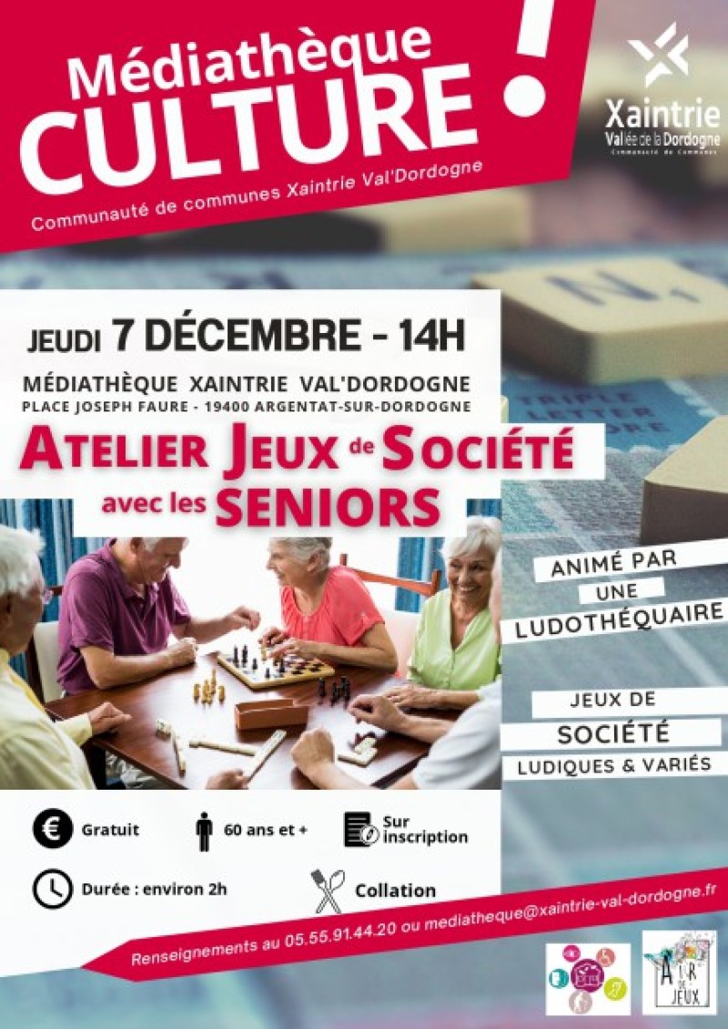 Ateliers jeux de société avec les séniors
