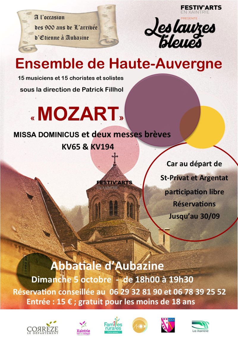 Concert de l'Ensemble de Haute Auvergne organisé par l'association Festiv'Arts en Xaintrie