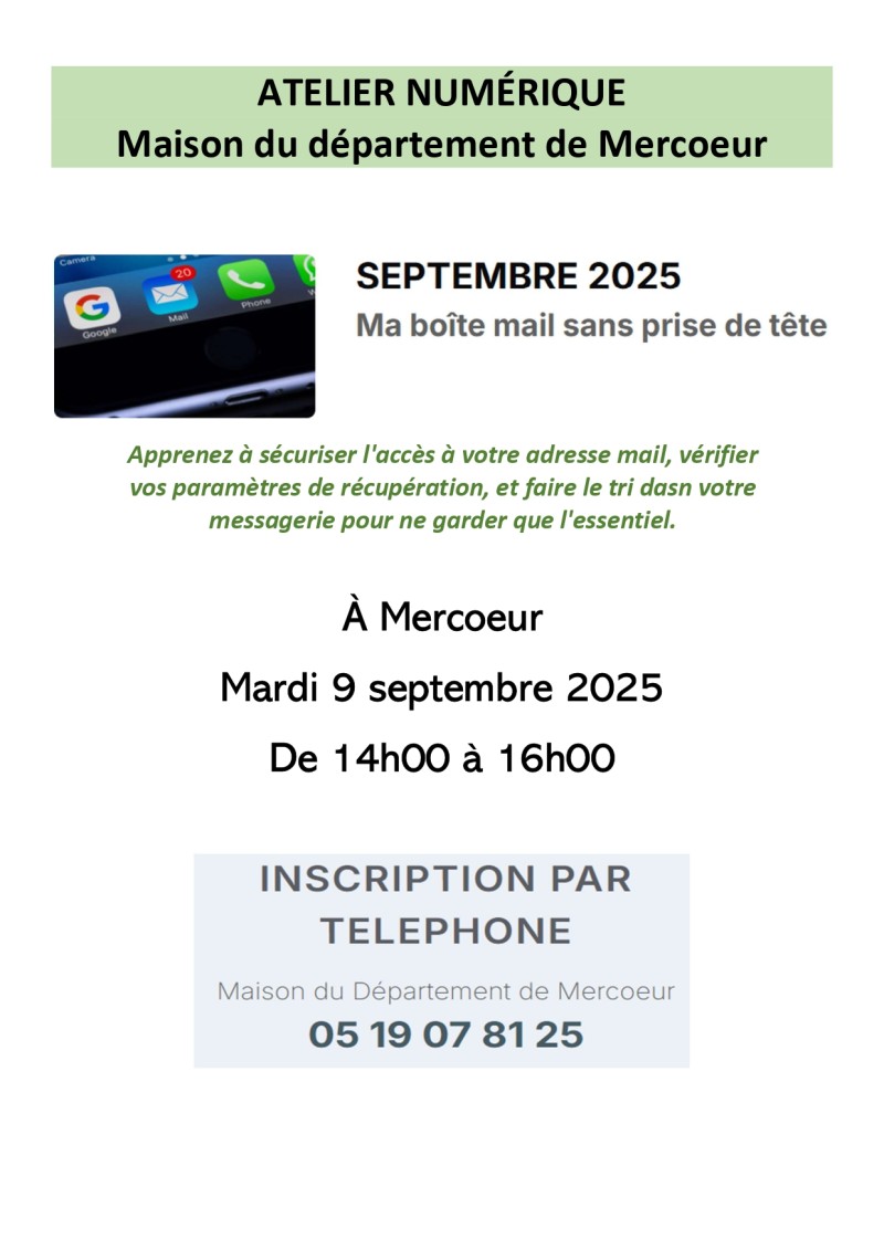 Atelier numérique de septembre