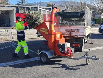 Opération broyage sapins réussie